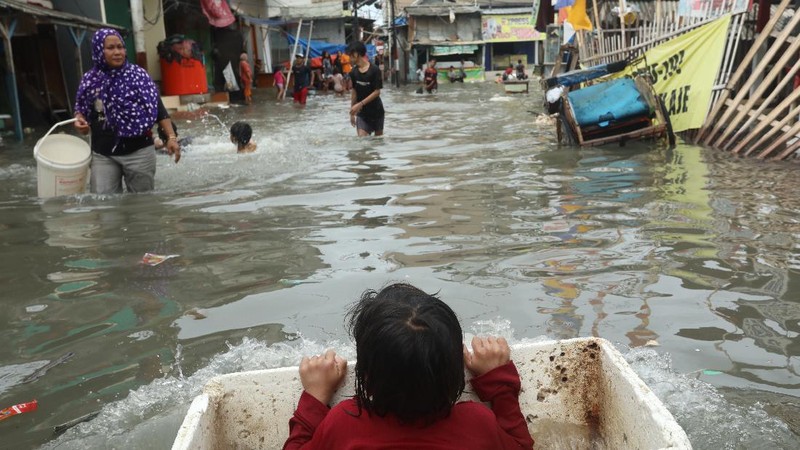 Banjir Rob di Muara Angke (CNBC Indonesia/Andrean Kristianto)