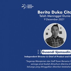 Direktur Independen Tower Bersama Meninggal Dunia