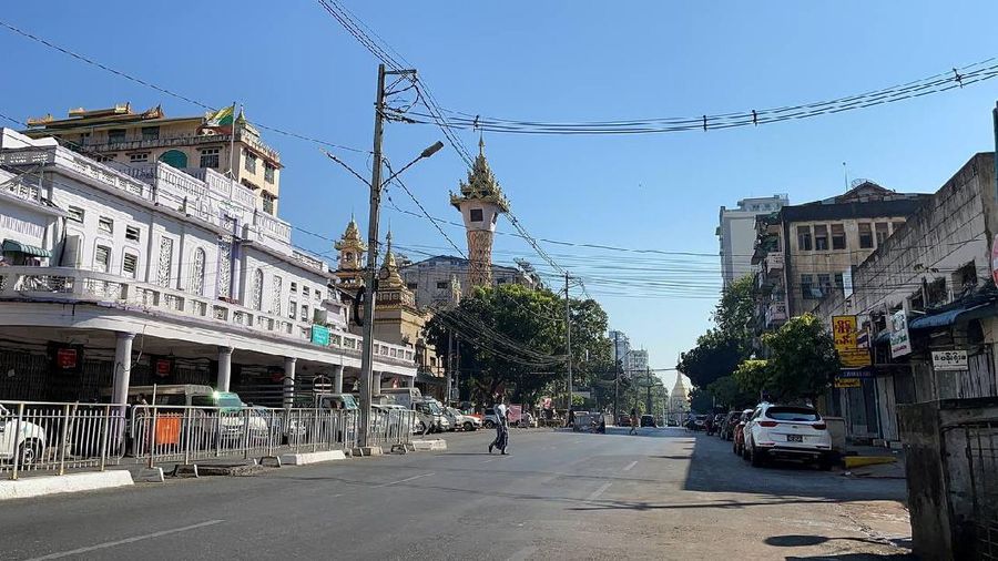 Empty streets are seen as locals stage a 
