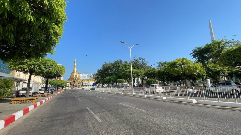 Empty streets are seen as locals stage a 