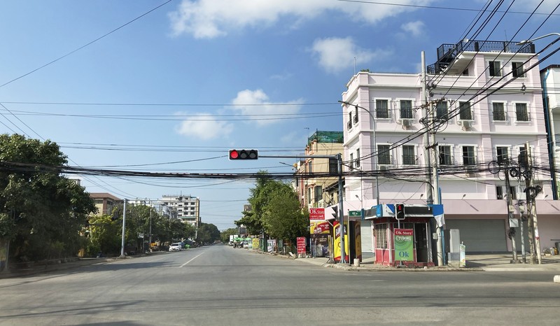 Myanmar Empty streets are seen as locals stage a