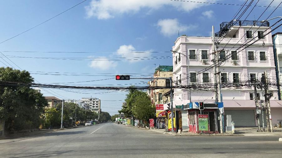Empty streets are seen as locals stage a 