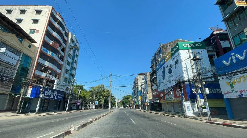 Empty streets are seen as locals stage a 