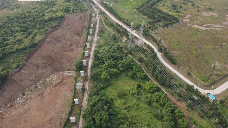 Proyek Kereta Cepat Jakarta Bandung (KCJB). (CNBC Indonesia/Andrean Kristianto)