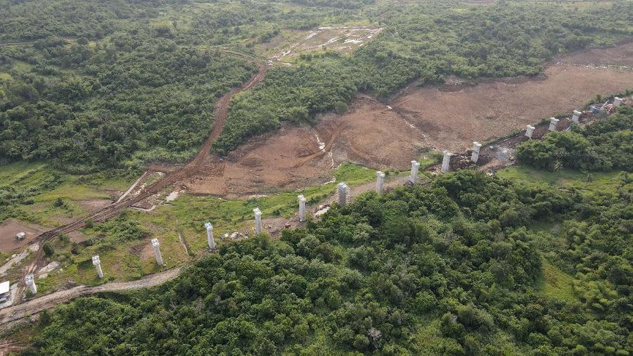 Proyek Kereta Cepat Jakarta Bandung (KCJB). (CNBC Indonesia/Andrean Kristianto)