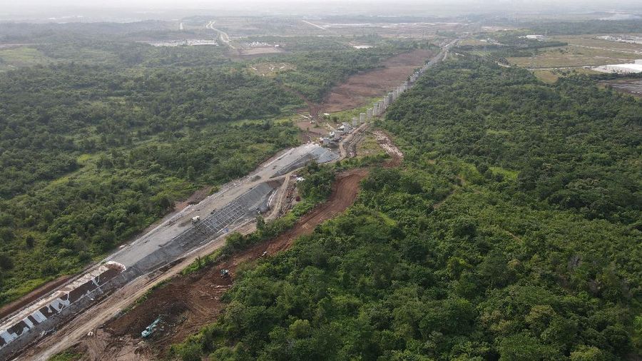 Proyek Kereta Cepat Jakarta Bandung (KCJB). (CNBC Indonesia/Andrean Kristianto)