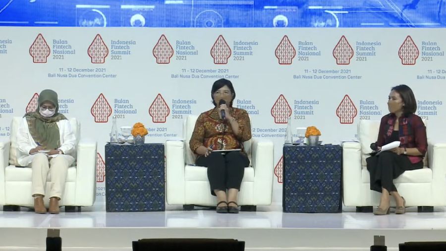 Deputi Gubernur Senior Bank Indonesia (BI) Destry Damayanti dalam acara Indonesia Fintech Summit 2021