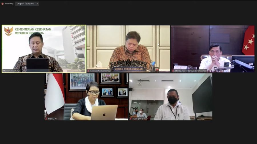Keterangan Pers Menteri terkait Rapat Terbatas, Jakarta, 13 Desember 2021. (Tangkapan Layar Youtube)