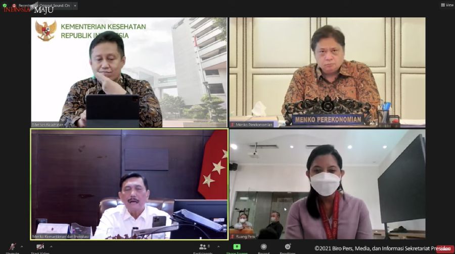 Keterangan Pers Menteri terkait Rapat Terbatas, Jakarta, 13 Desember 2021. (Tangkapan Layar Youtube)