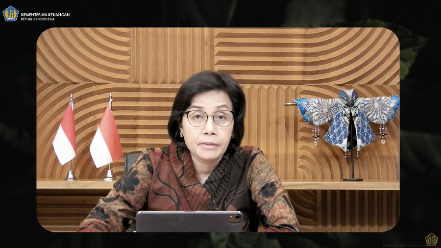 Menteri Keuangan Sri Mulyani di Press Statement: Kebijakan Cukai Hasil Tembakau 2022 (Tangkapan Layar Youtube Kemenkeu)