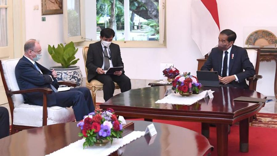 Presiden Jokowi menerima Menteri Luar Negeri Amerika Serikat Anthony J. Blinken, Istana Merdeka, 13 Desember 2021 (Biro Pers Sekretariat Presiden/Lukas)