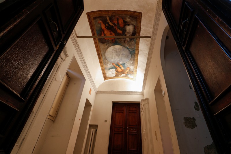 Princess Rita Boncompagni Ludovisi poses for a photograph outside Villa Aurora, a building that boasts Caravaggio's only ceiling mural, which is up for auction in January with an opening bid set at 471 million euros, in Rome, Italy, November 16, 2021. REUTERS/Remo Casilli
