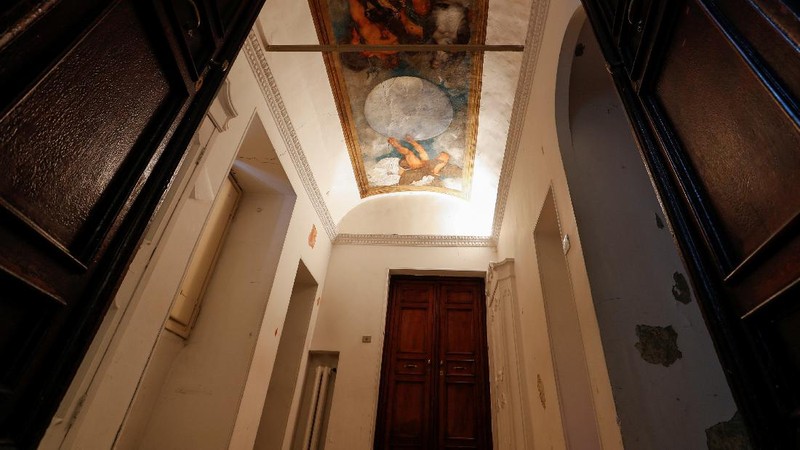 Princess Rita Boncompagni Ludovisi poses for a photograph outside Villa Aurora, a building that boasts Caravaggio's only ceiling mural, which is up for auction in January with an opening bid set at 471 million euros, in Rome, Italy, November 16, 2021. REUTERS/Remo Casilli
