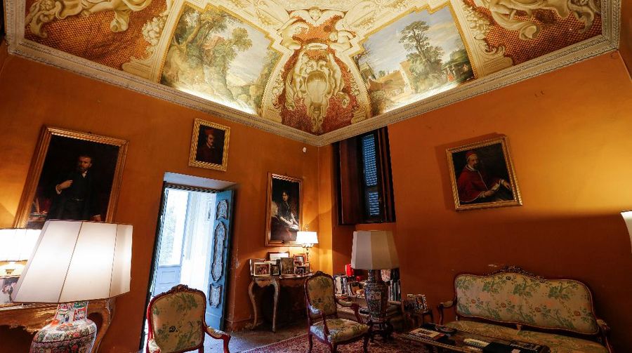 Princess Rita Boncompagni Ludovisi poses for a photograph outside Villa Aurora, a building that boasts Caravaggio's only ceiling mural, which is up for auction in January with an opening bid set at 471 million euros, in Rome, Italy, November 16, 2021. REUTERS/Remo Casilli