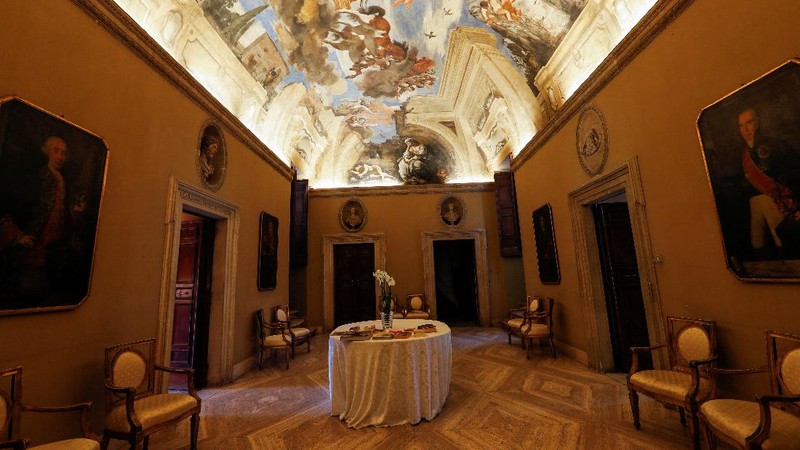 Princess Rita Boncompagni Ludovisi poses for a photograph outside Villa Aurora, a building that boasts Caravaggio's only ceiling mural, which is up for auction in January with an opening bid set at 471 million euros, in Rome, Italy, November 16, 2021. REUTERS/Remo Casilli