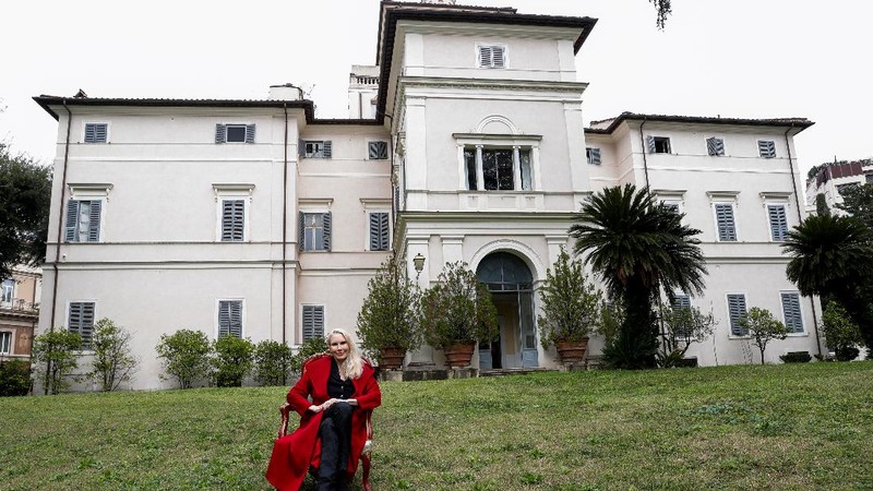 Princess Rita Boncompagni Ludovisi poses for a photograph outside Villa Aurora, a building that boasts Caravaggio's only ceiling mural, which is up for auction in January with an opening bid set at 471 million euros, in Rome, Italy, November 16, 2021. REUTERS/Remo Casilli