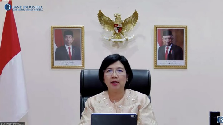 Deputi Gubernur Senior Bank Indonesia (BI) Destry Damayanti Deputi Gubernur Senior Bank Indonesia (BI) Destry Damayanti (Tangkapan Layar via Youtube Bank Indonesia)