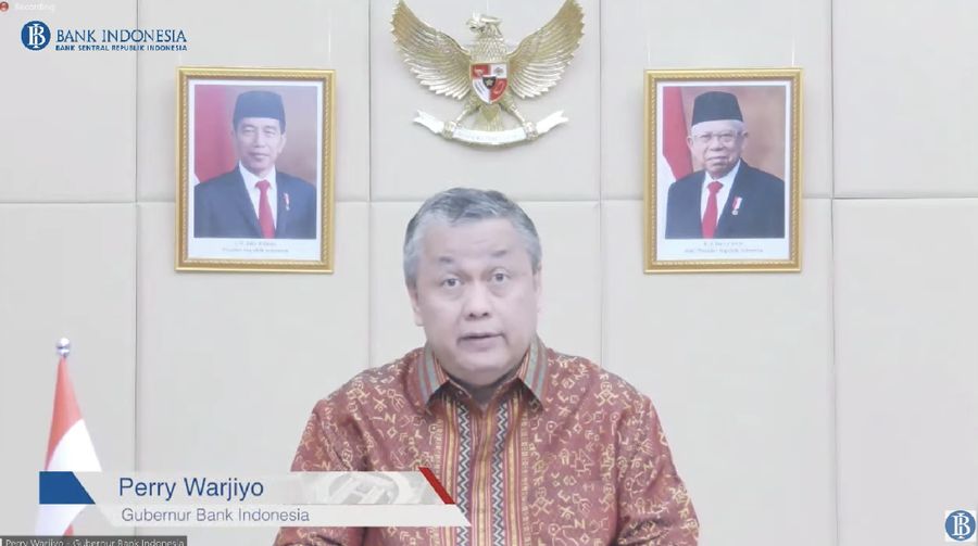 Gubernur BI Perry Warjiyo Saat Pengumuman Hasil Rapat Dewan Gubernur Bulanan Bulan Desember 2021. (Tangkapan Layar via Youtube Bank Indonesia)