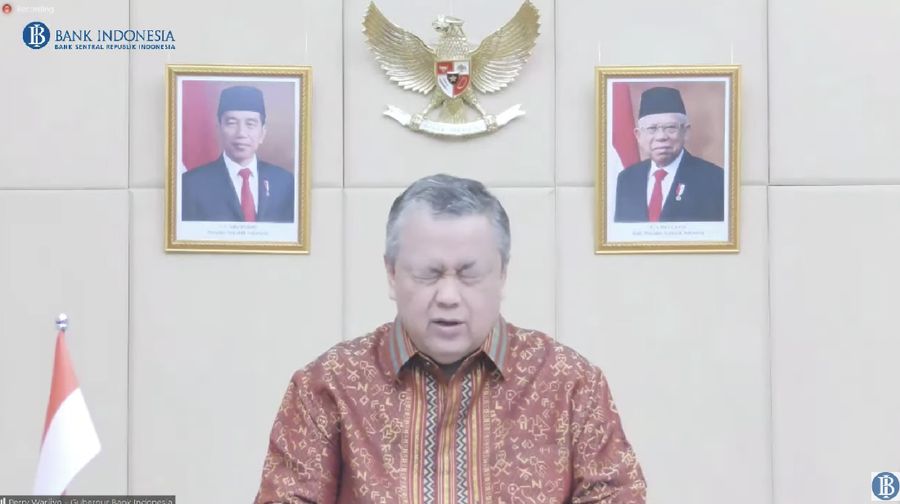 Gubernur BI Perry Warjiyo Saat Pengumuman Hasil Rapat Dewan Gubernur Bulanan Bulan Desember 2021. (Tangkapan Layar via Youtube Bank Indonesia)
