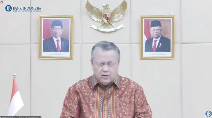 Gubernur BI Perry Warjiyo Saat Pengumuman Hasil Rapat Dewan Gubernur Bulanan Bulan Desember 2021. (Tangkapan Layar via Youtube Bank Indonesia)