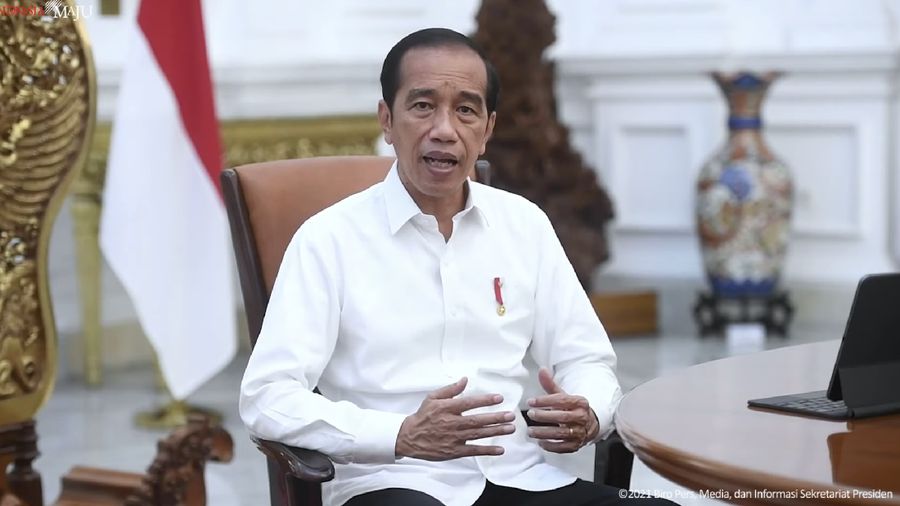 Keterangan Pers Presiden Jokowi terkait Perkembangan Covid-19, Istana Merdeka,16 Desember 2021 (Tangkapan Layar via Youtube Sekretariat Presiden)