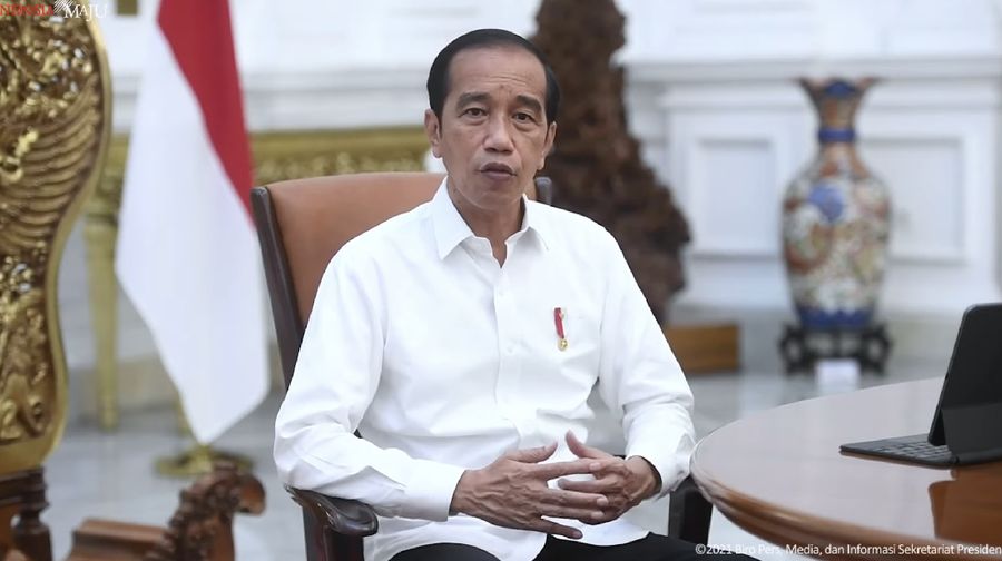 Keterangan Pers Presiden Jokowi terkait Perkembangan Covid-19, Istana Merdeka,16 Desember 2021 (Tangkapan Layar via Youtube Sekretariat Presiden)