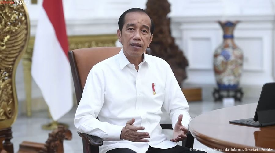 Keterangan Pers Presiden Jokowi terkait Perkembangan Covid-19, Istana Merdeka,16 Desember 2021 (Tangkapan Layar via Youtube Sekretariat Presiden)