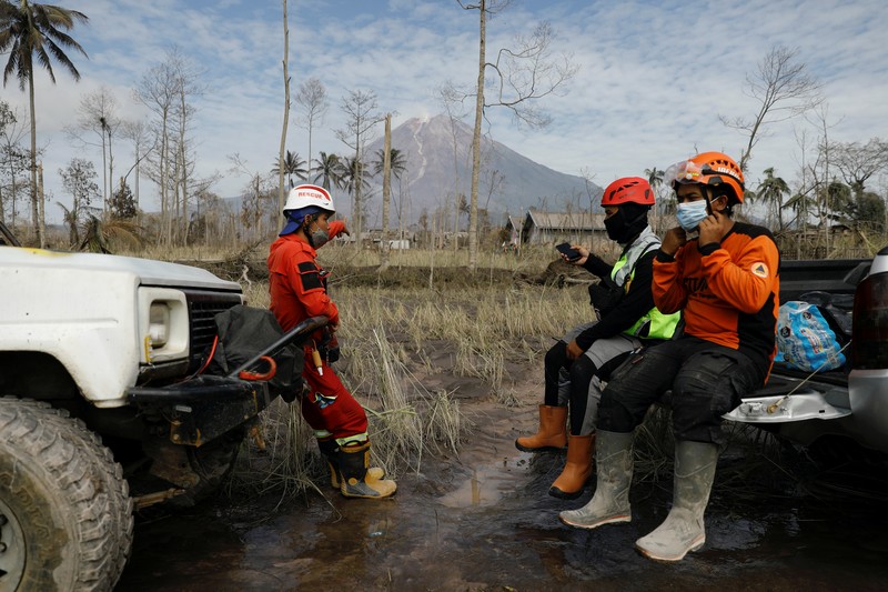Kondisi terkini Gunung Semeru, Lumajang. (REUTERS/WILLY KURNIAWAN)