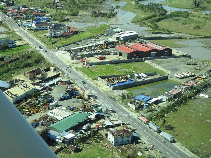 Foto udara menunjukkan, Filipina diterjang badai Topan Rai. AP/