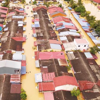 Potret Banjir Malaysia dari Udara, Rumah-rumah Tenggelam