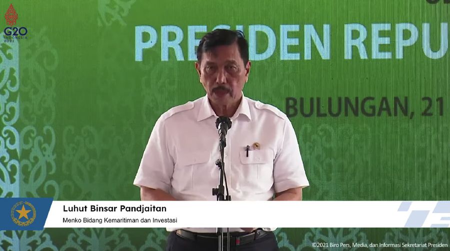 Groundbreaking Kawasan Industri Hijau Indonesia, Kabupaten Bulungan, (21/12/2021). (Tangkapan layar Youtube Sekpres RI)