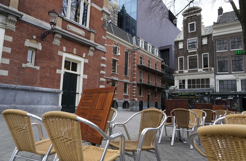 Suasana di Belanda saat lockdown. (AP/Peter Dejong)