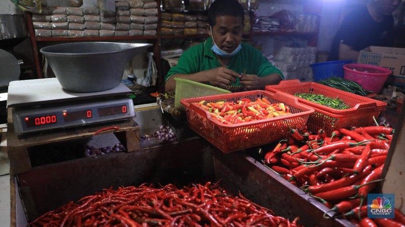 Suasana pasar jelang nataru (CNBC Indonesia/Muhammad sabki)