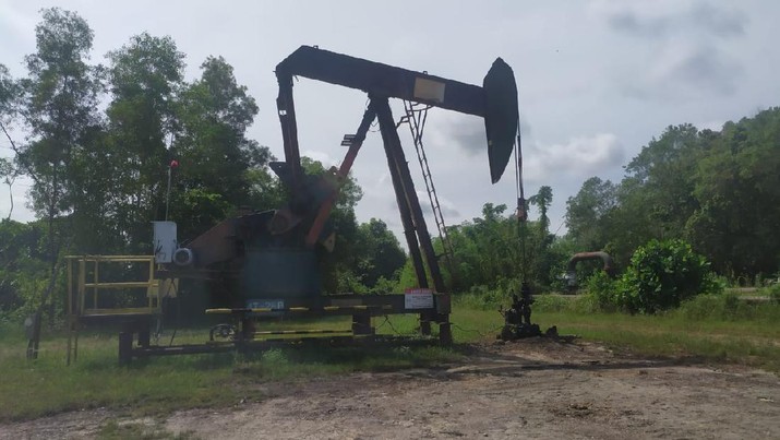 Pompa Angguk, Wilayah Kerja (Blok) Rokan, Riau, yang dioperasikan PT Pertamina Hulu Rokan (PHR), sebagai alat untuk mengangkat kapasitas minyak tersimpan. (Dok: Pratama Guitarra) Pompa Angguk, Wilayah Kerja (Blok) Rokan, Riau, yang dioperasikan PT Pertamina Hulu Rokan (PHR), sebagai alat untuk mengangkat kapasitas minyak tersimpan. (Dok: Pratama Guitarra)