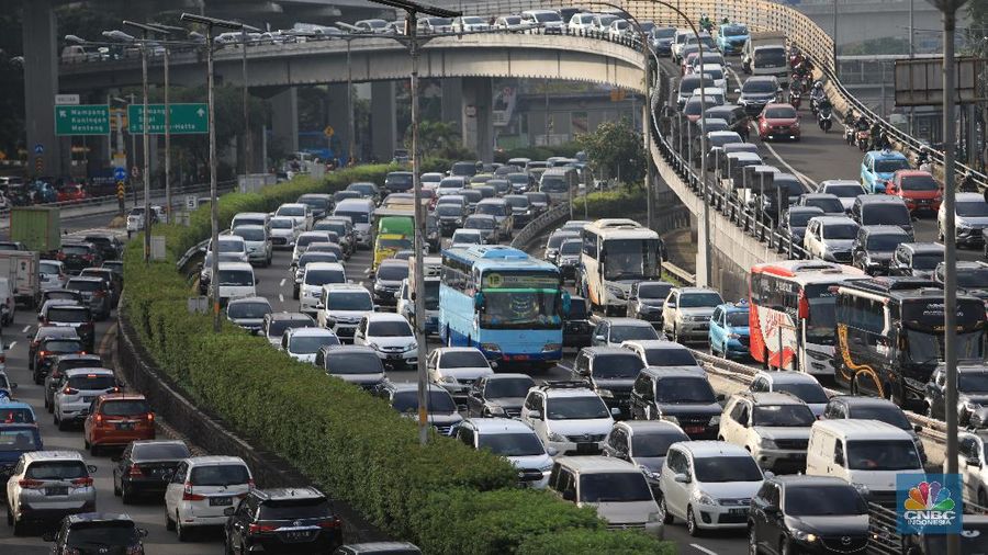 Ilustrasi tol dalam kota (CNBC Indonesia/Muhammad Sabki)