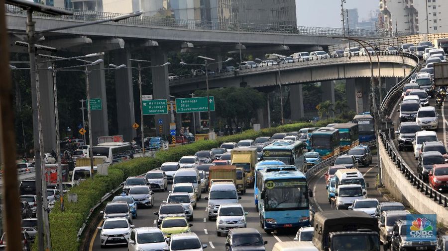 Ilustrasi tol dalam kota (CNBC Indonesia/Muhammad Sabki)