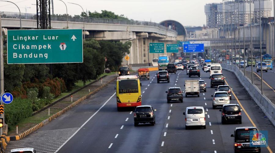 Ilustrasi tol dalam kota (CNBC Indonesia/Muhammad Sabki)