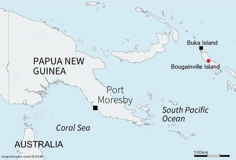 foto/ peta bougainville satu / Tangkapan Layar: Reuters