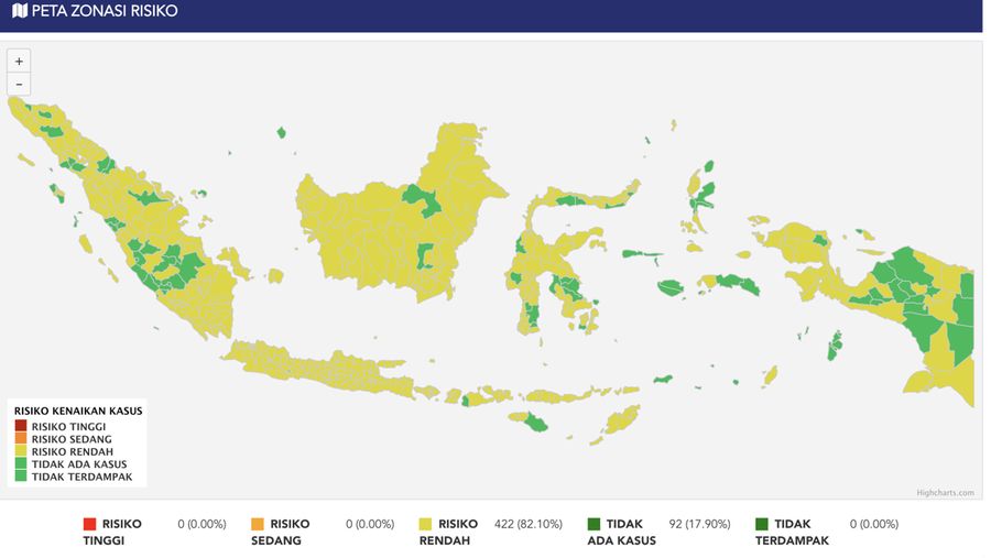 Peta Zonasi Beresiko. (Dok: Tangkapan layar)