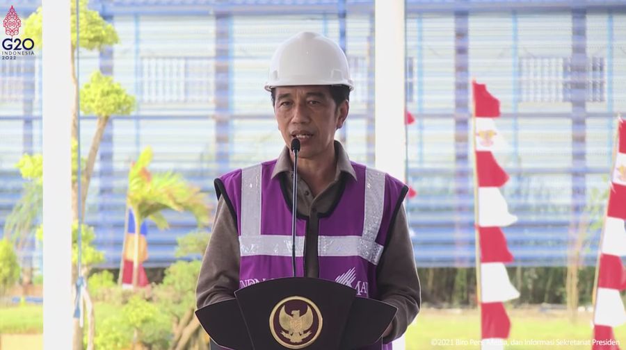 Presiden Jokowi Resmikan Pabrik Smelter Nikel PT. GNI, Kab. Konawe, 27 Desember 2021