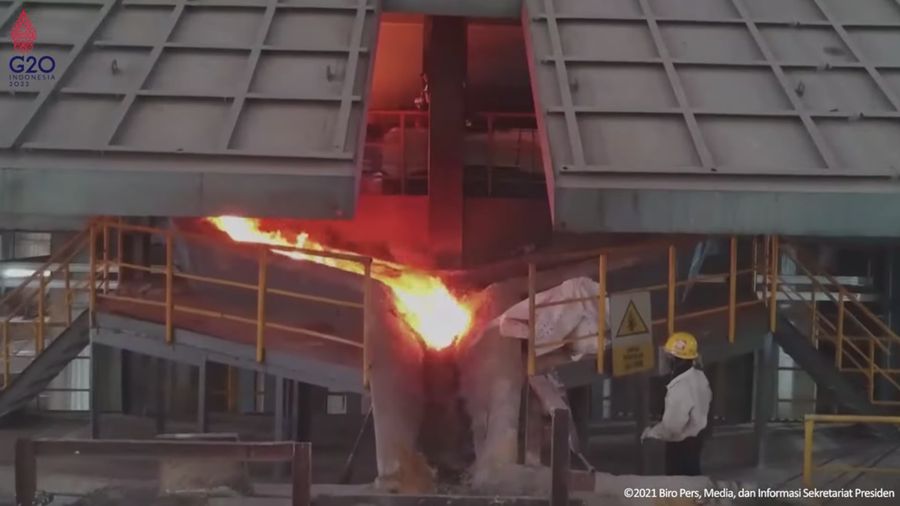 Presiden Jokowi Resmikan Pabrik Smelter Nikel PT. GNI, Kab. Konawe, 27 Desember 2021