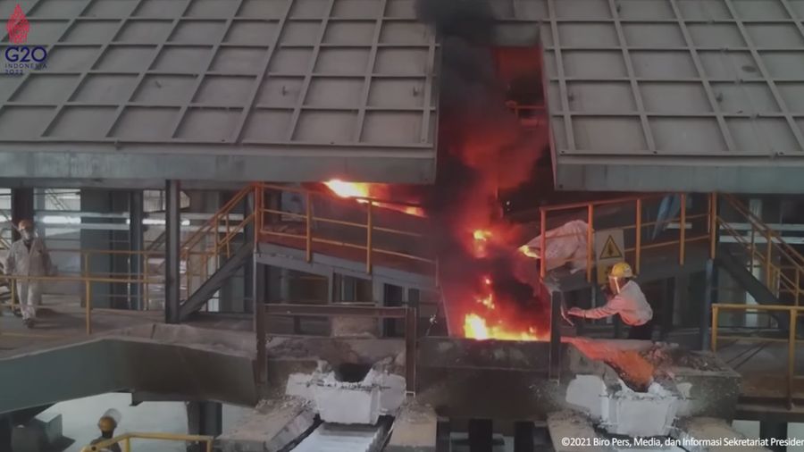 Presiden Jokowi Resmikan Pabrik Smelter Nikel PT. GNI, Kab. Konawe, 27 Desember 2021