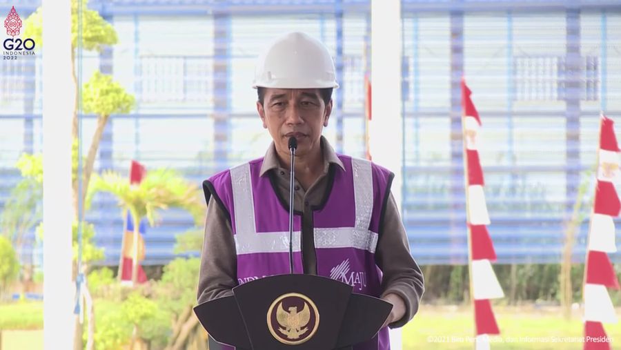 Presiden Jokowi Resmikan Pabrik Smelter Nikel PT. GNI, Kab. Konawe, 27 Desember 2021