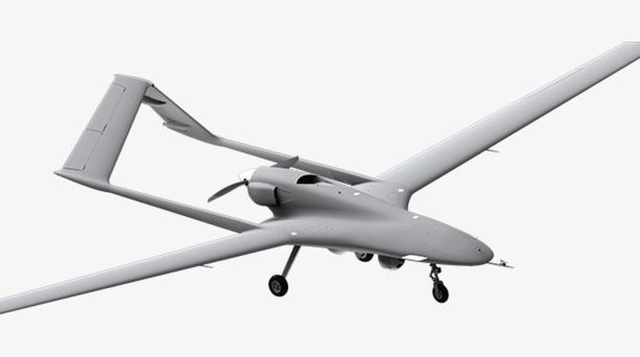 A Turkish-made Bayraktar TB2 drone is seen during a rehearsal of a military parade dedicated to Independence Day in Kyiv, Ukraine, Friday, Aug. 20, 2021. Ukraine will mark the 30th anniversary of its independence on Aug. 24. (AP Photo/Efrem Lukatsky)