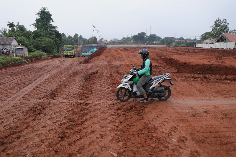 Pembangunan Jalan Tol Cijago Seksi 3 Limo-Kukusan. (Cnbc Indonesia/Tri Susilo) Pembangunan Jalan Tol Cijago Seksi 3 Limo-Kukusan. (Cnbc Indonesia/Tri Susilo)