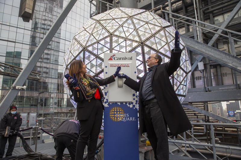 NYPD Chief of Counterterrorism Martine Materasso walks in Times Square in New York City on Thursday, Dec. 30, 2021. Officers from the Counterterrorism Bureau and other NYPD units will patrol during the New Year's Eve bash on Friday. The city is permitting a smaller crowd than before the pandemic and revelers must wear face masks and prove they have been vaccinated. (AP Photo/Ted Shaffrey)