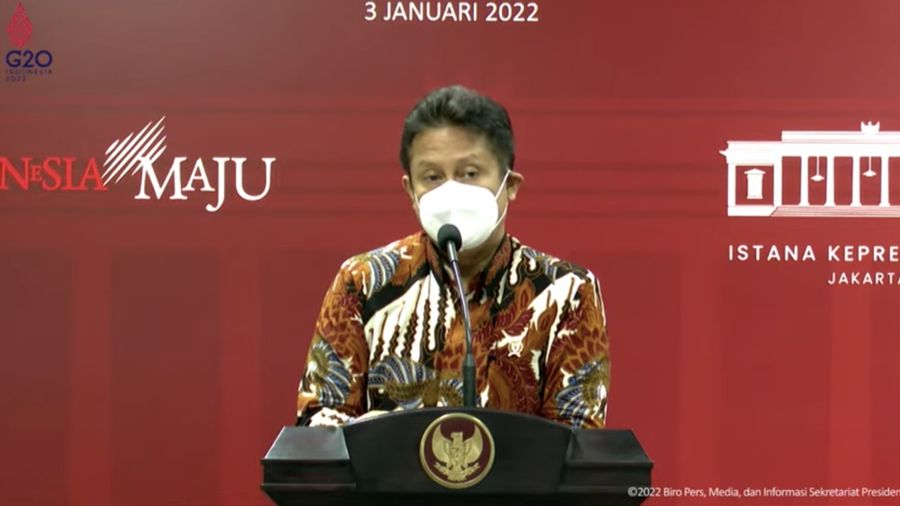 Menteri Kesehatan (Menkes), Budi Gunadi Sadikin  Saat Keterangan Pers Hasil Rapat Terbatas Evaluasi PPKM, Kantor Presiden (3/1/2022). (Tangkapan Layar Youtube Skretariat Presiden)