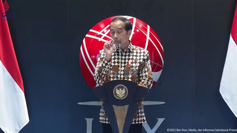 Presiden Joko Widodo Saat Peresmian Pembukaan Perdagangan BEI Tahun 2022. (Tangkapan Layar Youtube Sekretariat Presiden)