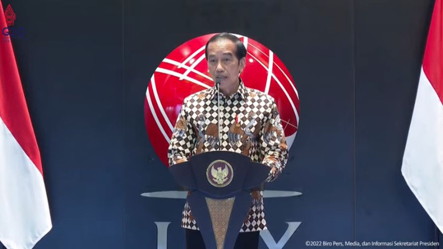 Presiden Joko Widodo Saat Peresmian Pembukaan Perdagangan BEI Tahun 2022. (Tangkapan Layar Youtube Sekretariat Presiden)