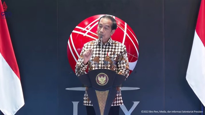 Presiden Joko Widodo Saat Peresmian Pembukaan Perdagangan BEI Tahun 2022. (Tangkapan Layar Youtube Sekretariat Presiden)